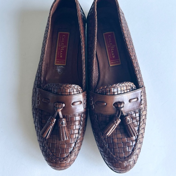 Cole Haan Brown Genuine Leather Weaving Loafers size 9 - Picture 7 of 16